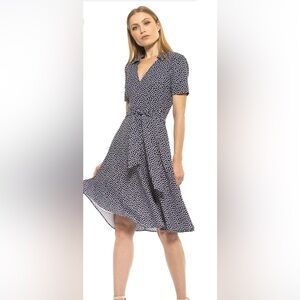 Alexia Admor Collared sweetheart V Neck Fit and Flare Sz 16 NWT